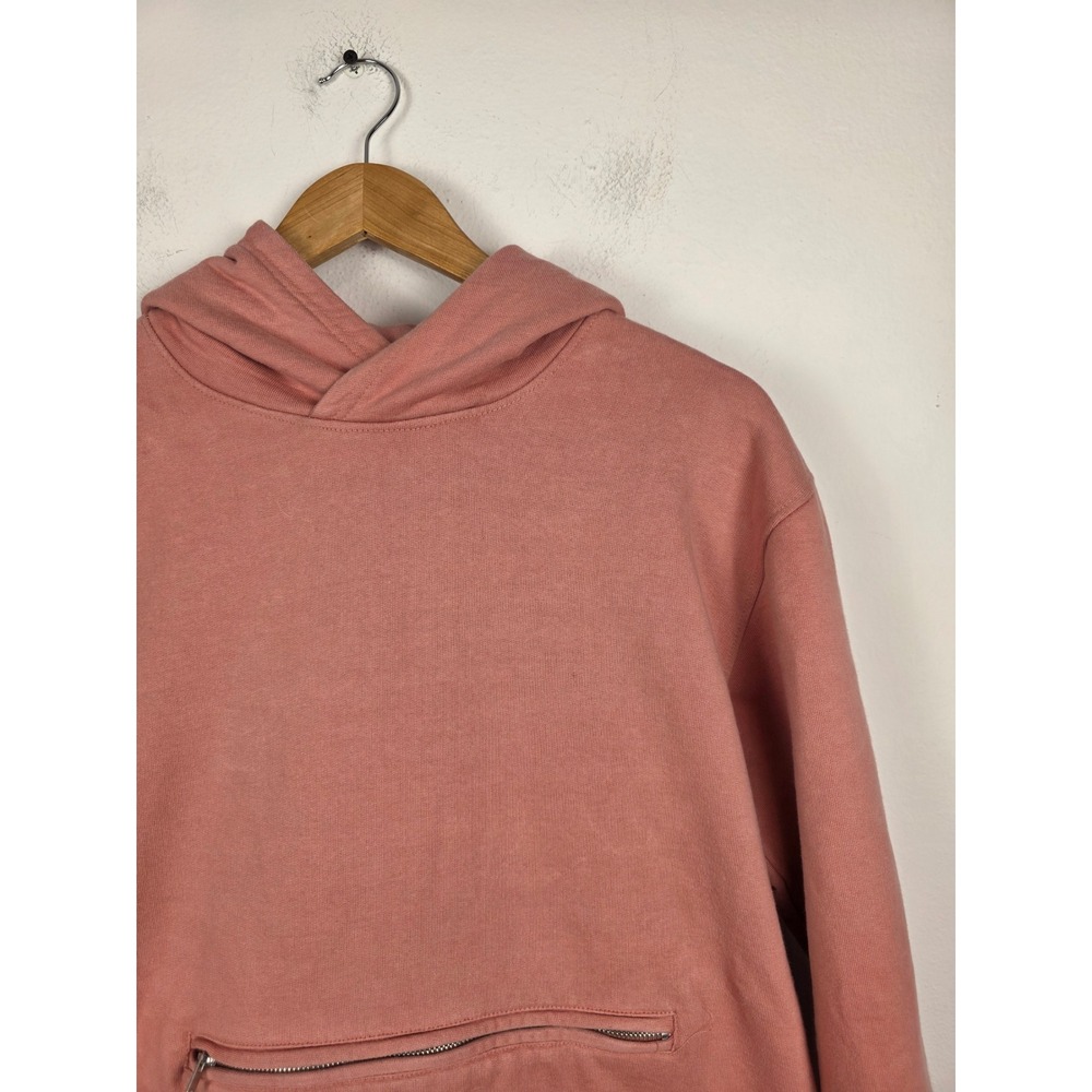 Richie Le Mens Salmon Pink Cotton French Terry Zip Pocket Hoodie Size‎ Medium - Picture 3 of 7